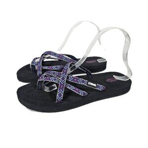 Teva Olowahu Sandals Blue Gray Purple Slip-on Women's Size 8 Flip Flop